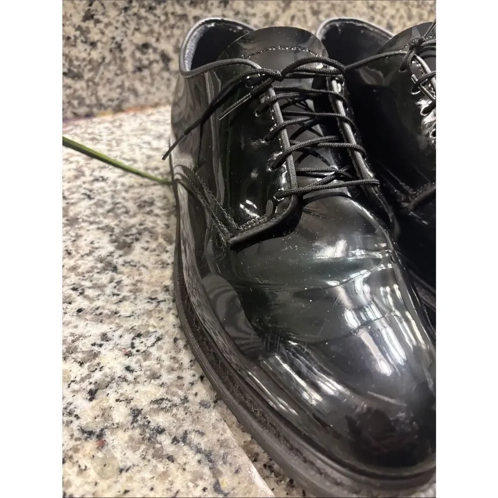 Vibram Black Patent Leather Derby Dress Shoes